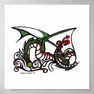 Dragon Smoke Print Poster