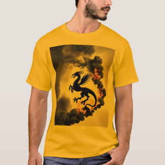 Dragon Smoke Silhouette Gold/Gelb T - Shirt