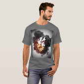 Dragon Smoke Silhouette Grau T - Shirt (Vorne ganz)