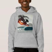 Dragon Smoke Silhouette Ozeanwelle Hoodie (Vorderseite)