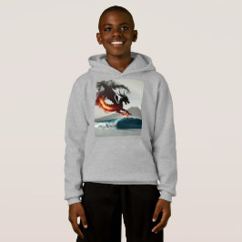 Dragon Smoke Silhouette Ozeanwelle Hoodie