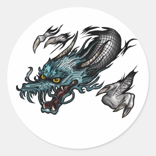 Dragon Soar Runder Aufkleber (Vorderseite)