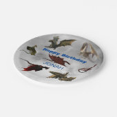 Dragon Species Fun Fantasy Personalisiert Geburtst Pappteller (Schrägansicht)