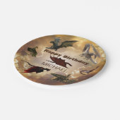 Dragon Species Fun Fantasy Personalisiert Geburtst Pappteller (Schrägansicht)
