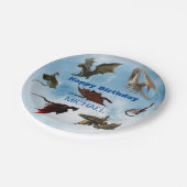 Dragon Species Fun Fantasy Personalisiert Geburtst Pappteller (Schrägansicht)