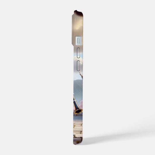 Dragon spielt Klarinettengehäuse iPhone 15 Hülle (Linke Seite)