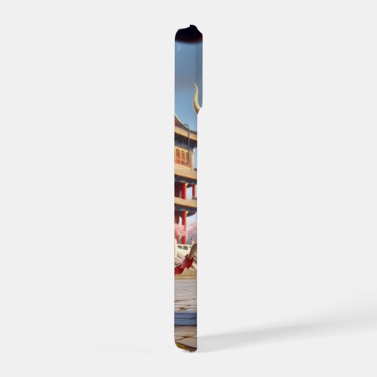 Dragon spielt Klarinettengehäuse iPhone 15 Hülle (Rechte Seite)