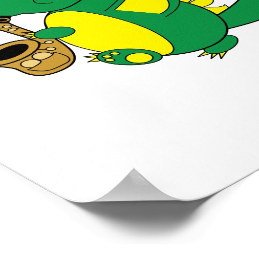 Dragon spielt saxophone Music Poster (Ecke)