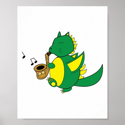 Dragon spielt saxophone Music Poster (Vorne)