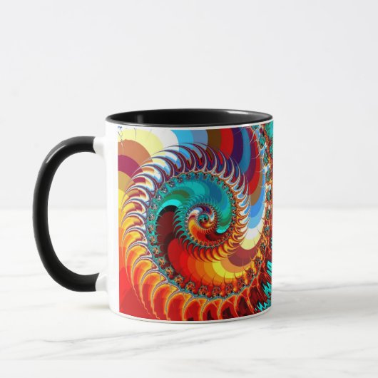 Dragon Spiral farbiges Fraktal Tasse (Links)