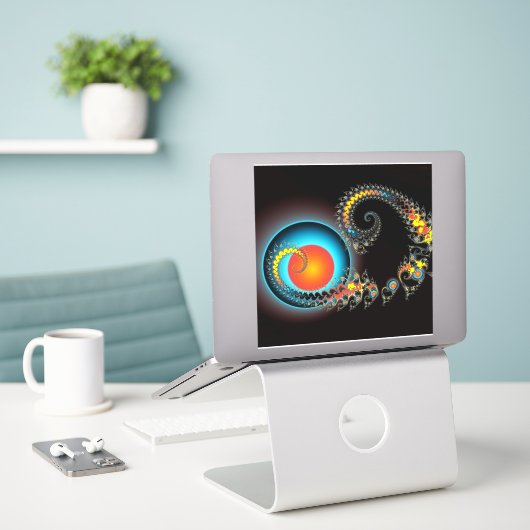 Dragon Spiral Fraktal Spiral Aufkleber (Laptop auf Schreibtisch)