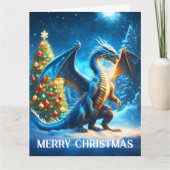Dragon Sprichwort Frohe Weihnachten Karte (Vorderseite)