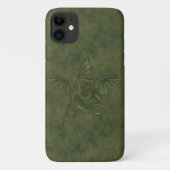 Dragon Star - Embosses Green Leather Image Case-Mate iPhone Hülle (Rückseite)