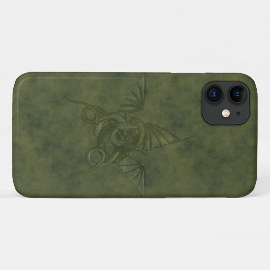 Dragon Star - Embosses Green Leather Image Case-Mate iPhone Hülle (Rückseite (Horizontal))