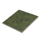 Dragon Star - Green Embossed Leather Image Fliese (Seite)