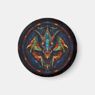 Dragon Stated Glass Mosaik Design Magnet