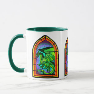 Dragon Stated Glass Window Tasse