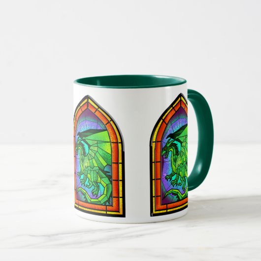 Dragon Stated Glass Window Tasse (VorderseiteRechts)