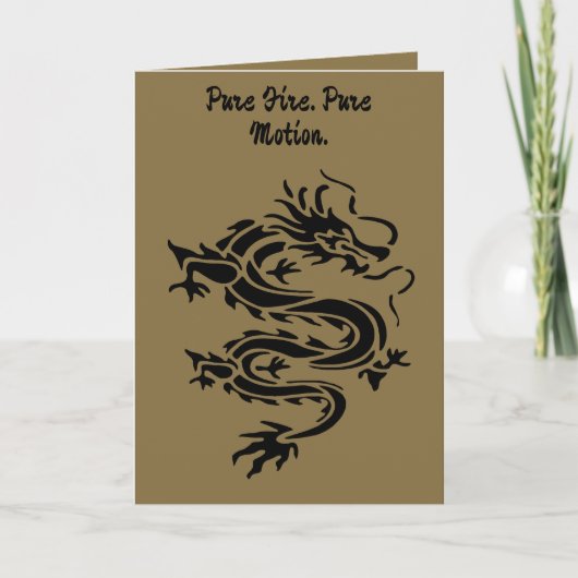 Dragon Stencil Style Cut Out Illustration Karte (Vorderseite)