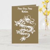 Dragon Stencil Style Cut Out Illustration Karte (Gelbe Blume)