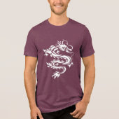 Dragon Stencil Style Cut Out Illustration Tri-Blend Shirt (Vorderseite)