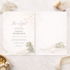 Dragon Storybook It's a Girl Baby Shower Einladung