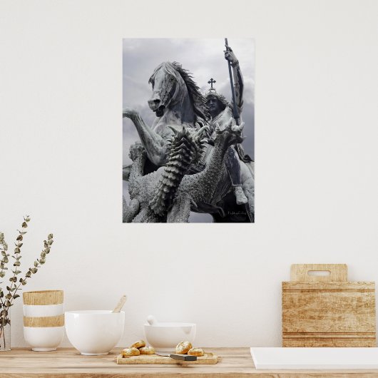 Dragon stürzt beim St. George Poster-Druck ab Poster (Küche)