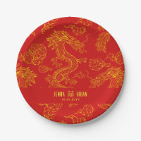 Dragon Style Double Happy Symbol Red+Gol Style