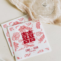 Dragon Style Double Happy Symbol White Style