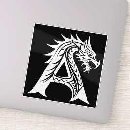 Dragon Styled Letter A, Dragon Alphabet, Monogram Aufkleber
