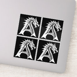 Dragon Styled Letter A, Dragon Alphabet, Monogram Aufkleber