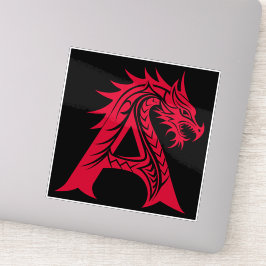 Dragon Styled Letter A, Dragon Alphabet, Monogram Aufkleber