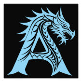 Dragon Styled Letter A, Dragon Alphabet, Monogram Fotodruck (Vorne)