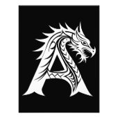 Dragon Styled Letter A, Dragon Alphabet, Monogram Fotodruck (Vorne)