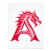 Dragon Styled Letter A, Dragon Alphabet, Monogram Fotodruck (Vorne)