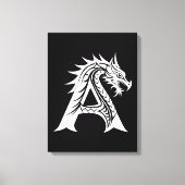Dragon Styled Letter A, Dragon Alphabet, Monogram Leinwanddruck (Vorderseite)