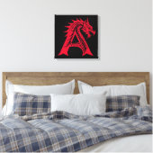 Dragon Styled Letter A, Dragon Alphabet, Monogram Leinwanddruck (Insitu (Schlafzimmer))