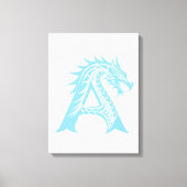 Dragon Styled Letter A, Dragon Alphabet, Monogram Leinwanddruck (Vorderseite)