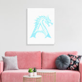 Dragon Styled Letter A, Dragon Alphabet, Monogram Leinwanddruck (Insitu (Wohnzimmer))