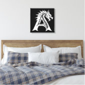 Dragon Styled Letter A, Dragon Alphabet, Monogram Leinwanddruck (Insitu (Schlafzimmer))
