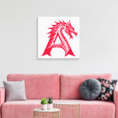 Dragon Styled Letter A, Dragon Alphabet, Monogram Leinwanddruck (Insitu (Wohnzimmer))