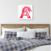 Dragon Styled Letter A, Dragon Alphabet, Monogram Leinwanddruck (Insitu (Schlafzimmer))
