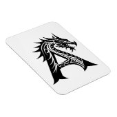 Dragon Styled Letter A, Dragon Alphabet, Monogram Magnet (Rechte Seite)