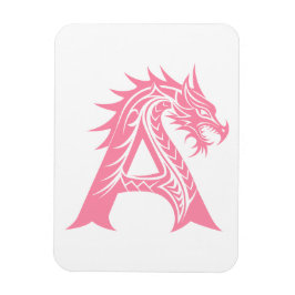 Dragon Styled Letter A, Dragon Alphabet, Monogram Magnet