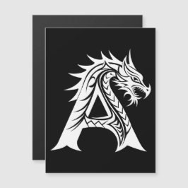 Dragon Styled Letter A, Dragon Alphabet, Monogram Magneteinladung