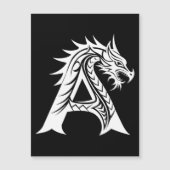 Dragon Styled Letter A, Dragon Alphabet, Monogram Magneteinladung (Vorderseite)