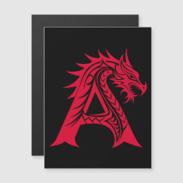 Dragon Styled Letter A, Dragon Alphabet, Monogram Magneteinladung