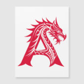 Dragon Styled Letter A, Dragon Alphabet, Monogram Magneteinladung (Vorderseite)