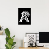 Dragon Styled Letter A, Dragon Alphabet, Monogram Poster (Heimbüro)