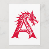 Dragon Styled Letter A, Dragon Alphabet, Monogram Postkarte (Vorderseite)